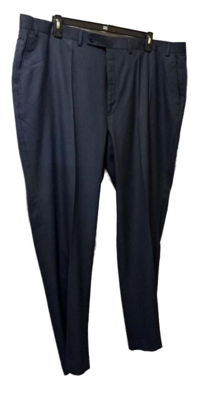 46 X 32 Van Heusen Men's Textured Navy Blue Classic Fit Dress Pants